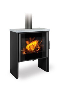 Фото Широкая каминная печь Romotop RIANO N 05 камень, Стальные печи