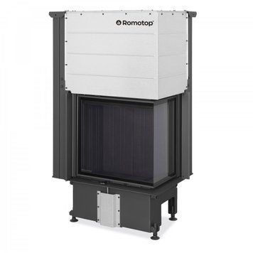 Фото Каминная топка ROMOTOP IMPRESSION R/L 2G L 58.60.34.21 (IR(L)2LF 21) темный шамот, угловая правая/левая, Воздушные топки