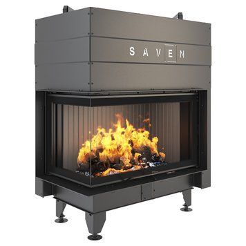 Фото Каминная топка угловая SAVEN Energy Up 85х50х47L Black (17,0 kW) ECO, Воздушные топки