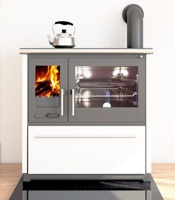 Фото Отопительно варочная печь Plamen 850 Glas (white), Печи-кухни