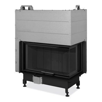 Фото Угловая каминная топка с темным шамотом Romotop HEAT R 3g L 81.51.40.25, Воздушные топки