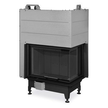 Фото Угловая каминная топка с темным шамотом Romotop HEAT R 3g L 65.51.40.25, Воздушные топки