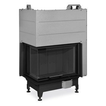 Фото Угловая каминная топка с темным шамотом Romotop HEAT L 3g L 65.51.40.25, Воздушные топки